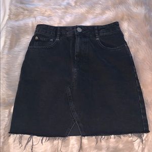 Black denim skirt